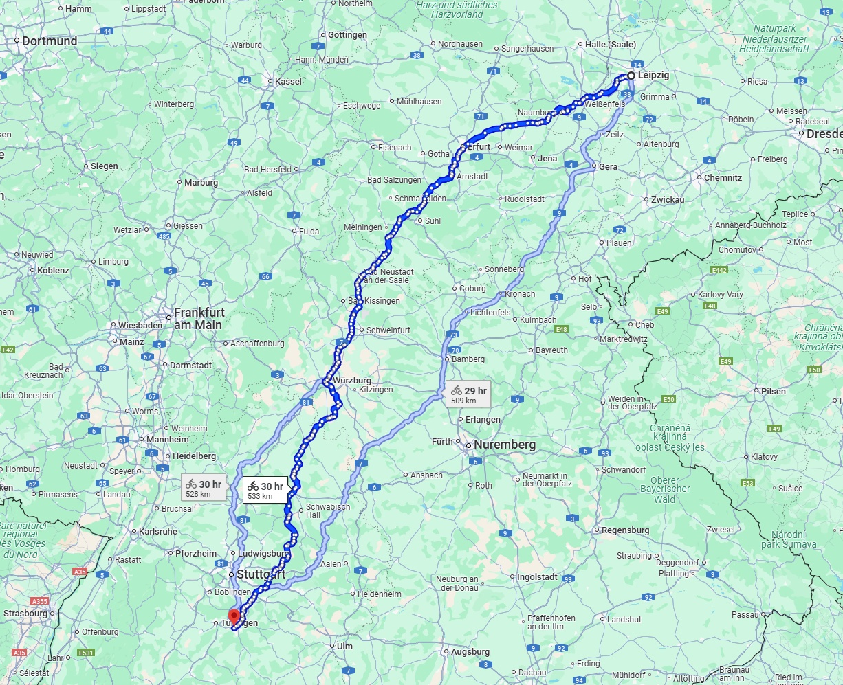 Anreise von Leipzig Zu Reutlingen Über 