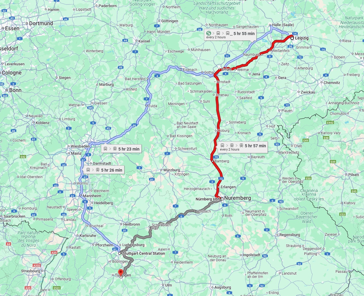 Anreise von Leipzig Zu Reutlingen Über 