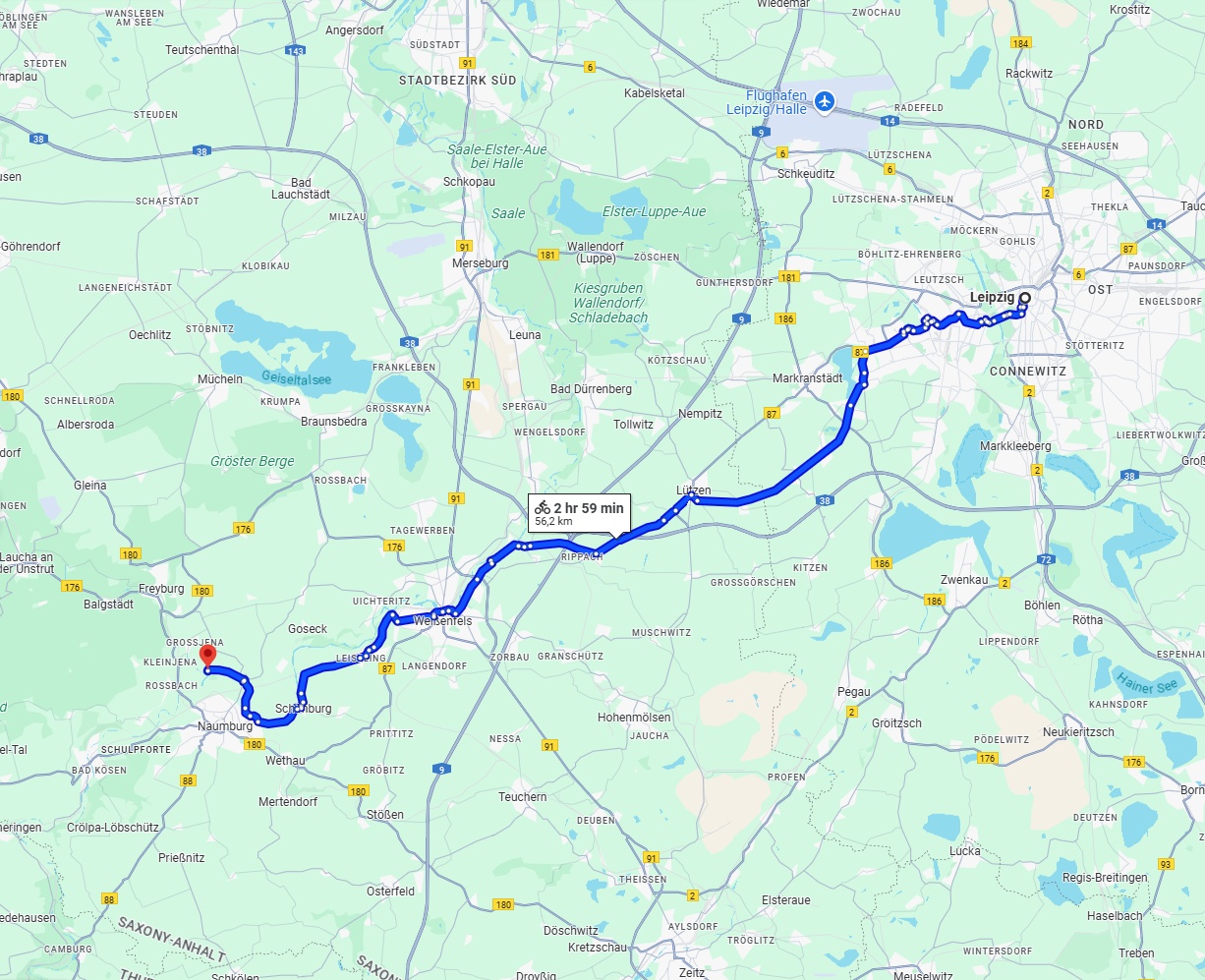Anreise von Leipzig Zu Saale Über 
