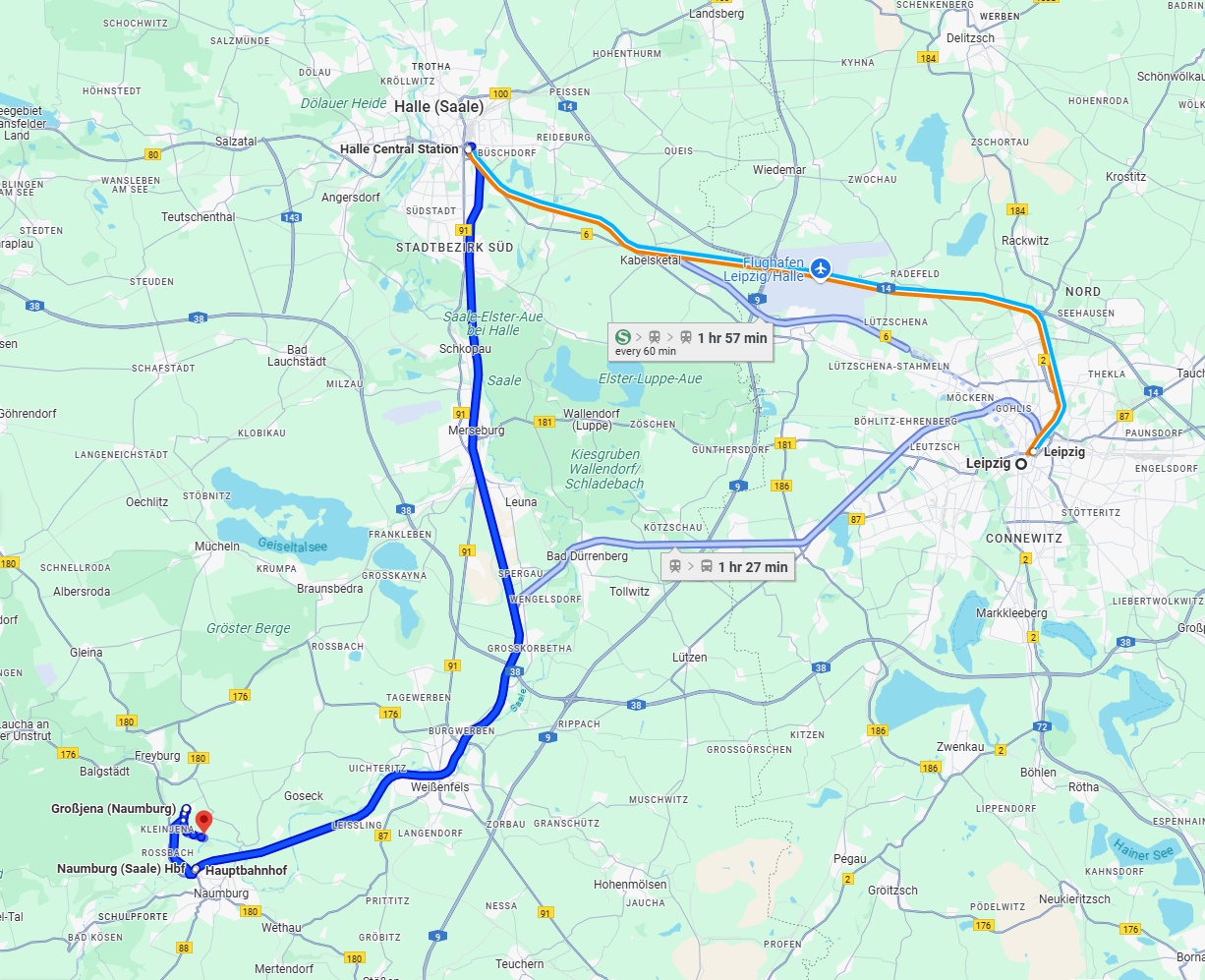 Anreise von Leipzig Zu Saale Über 