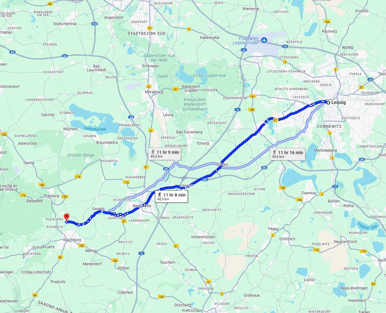 Anreise von Leipzig Zu Saale Über 