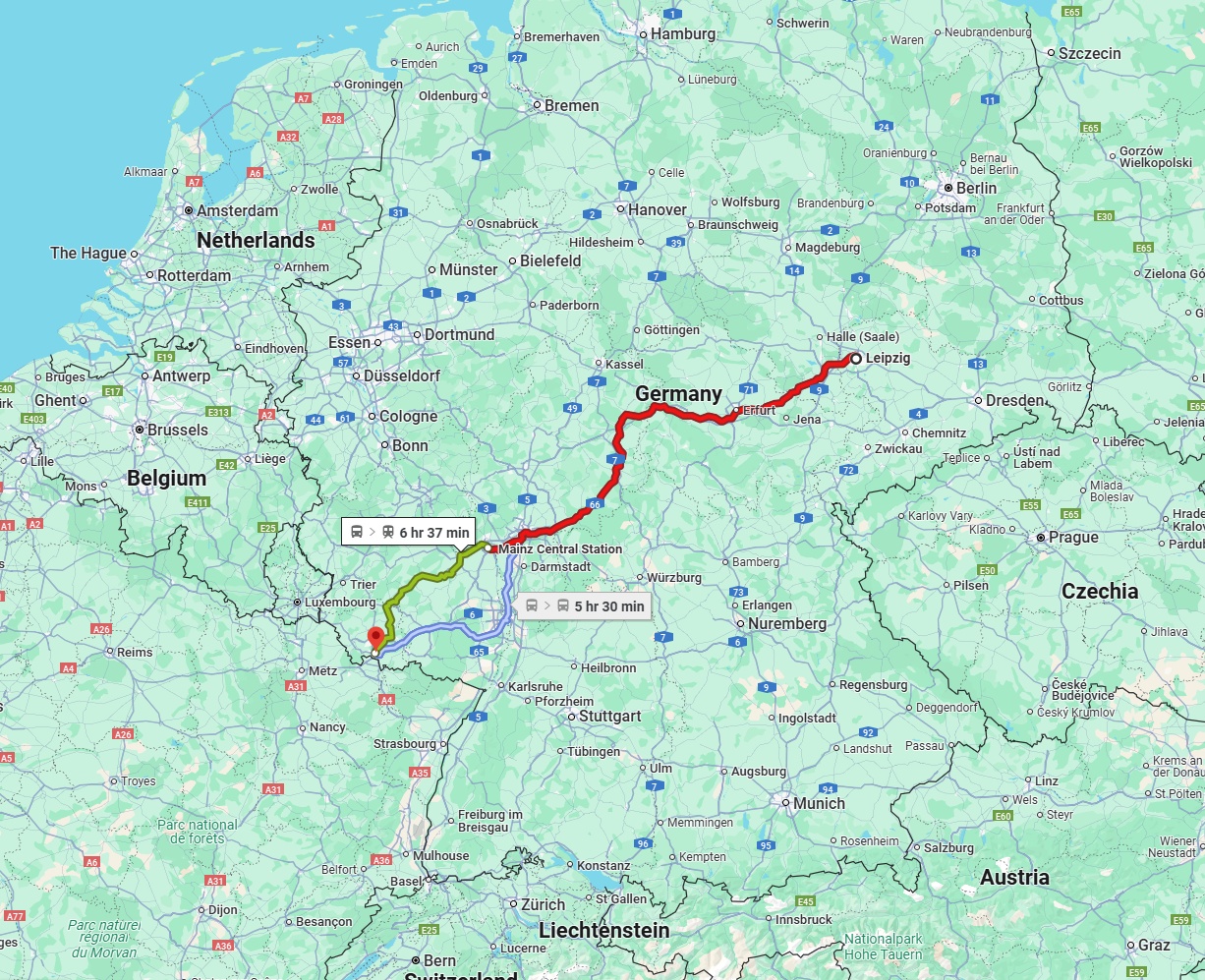Anreise von Leipzig Zu Saarbrücken Über 