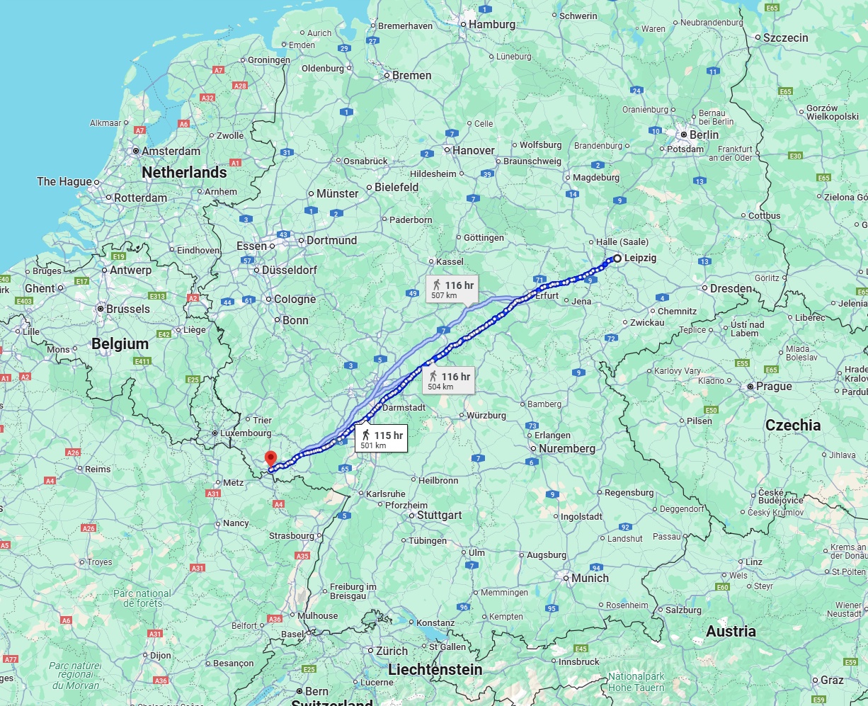 Anreise von Leipzig Zu Saarbrücken Über 