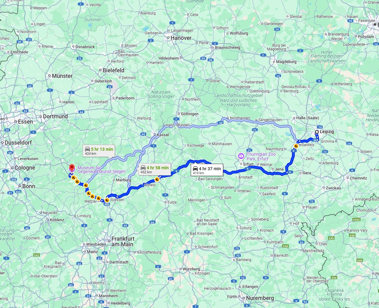Anreise von Leipzig Zu Siegen Über via A4