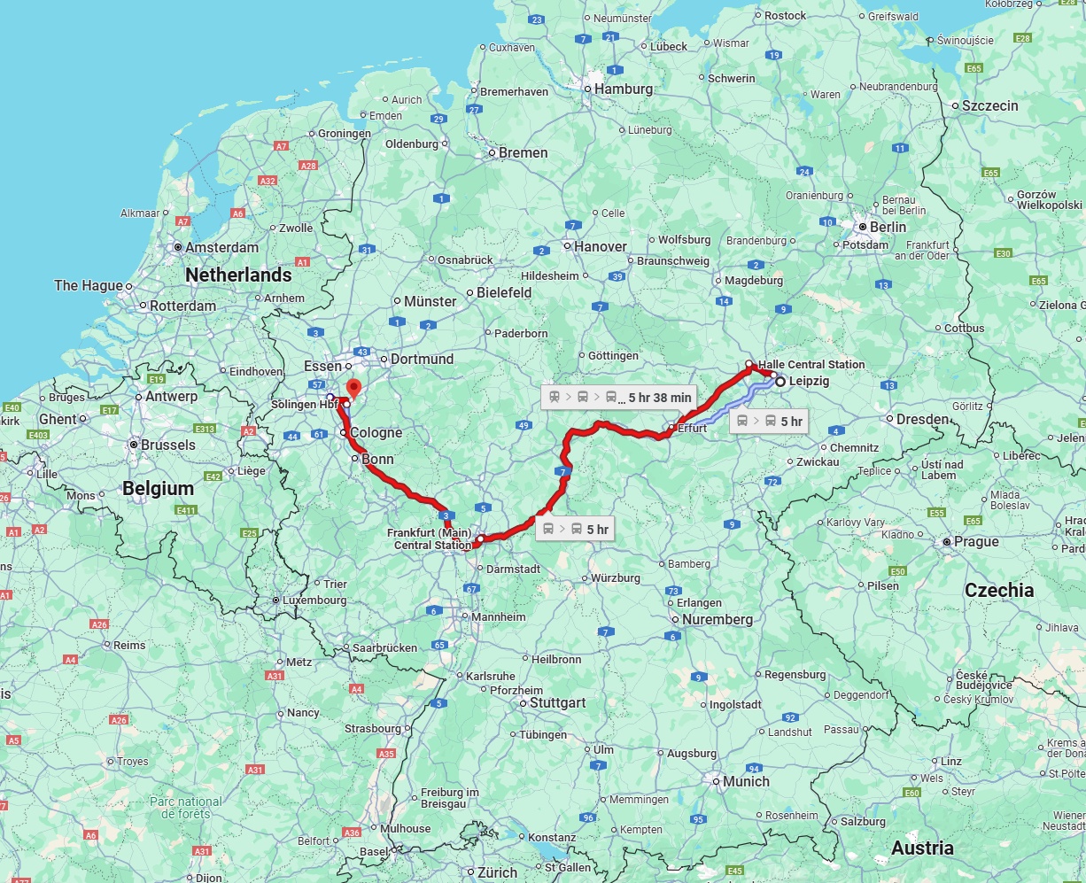 Anreise von Leipzig Zu Solingen Über 