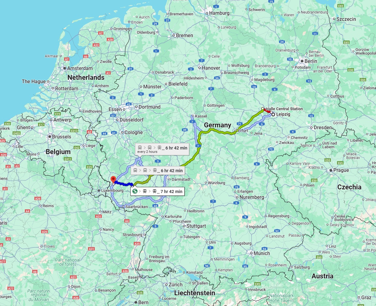 Anreise von Leipzig Zu Trier Über 