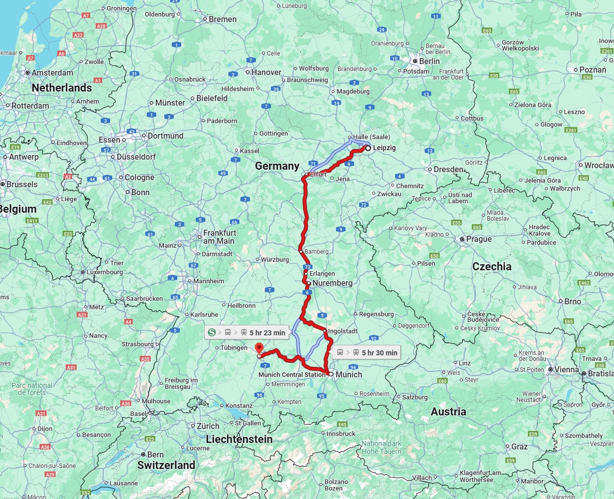 Anreise von Leipzig Zu Ulm Über 