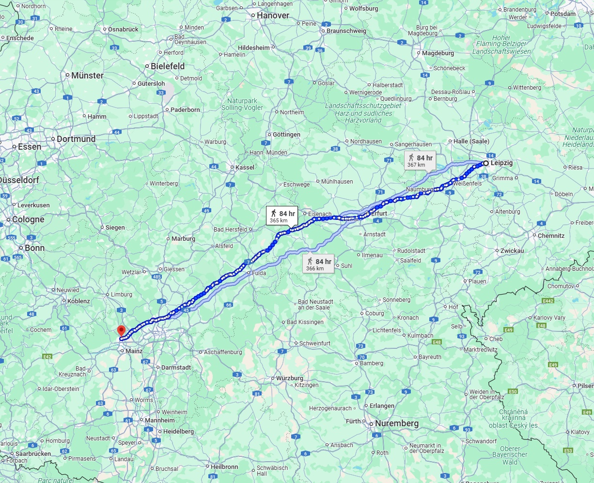 Anreise von Leipzig Zu Wiesbaden Über 