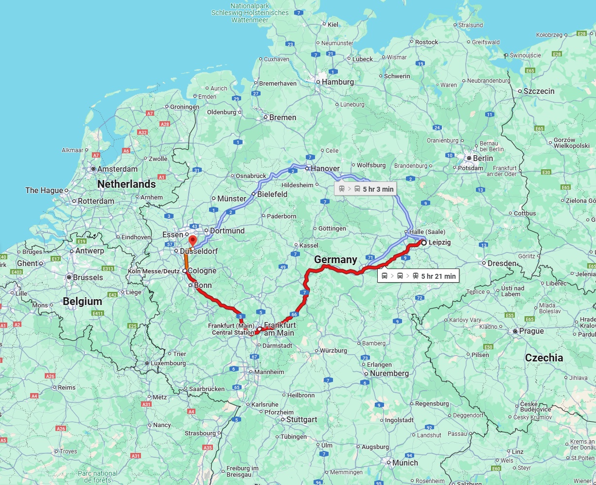 Anreise von Leipzig Zu Wuppertal Über 