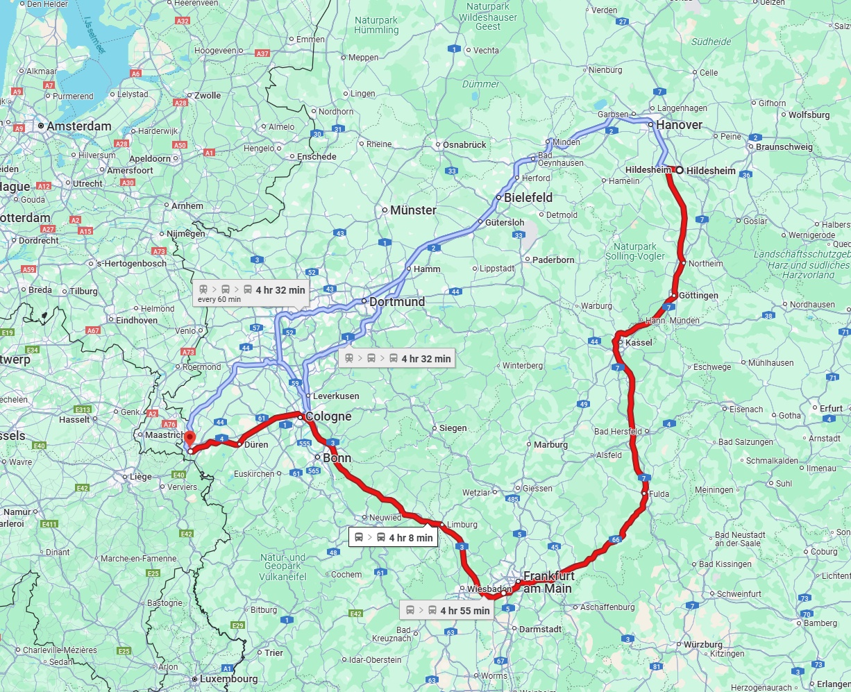 Anreise von Hildesheim Zu Aachen Über 