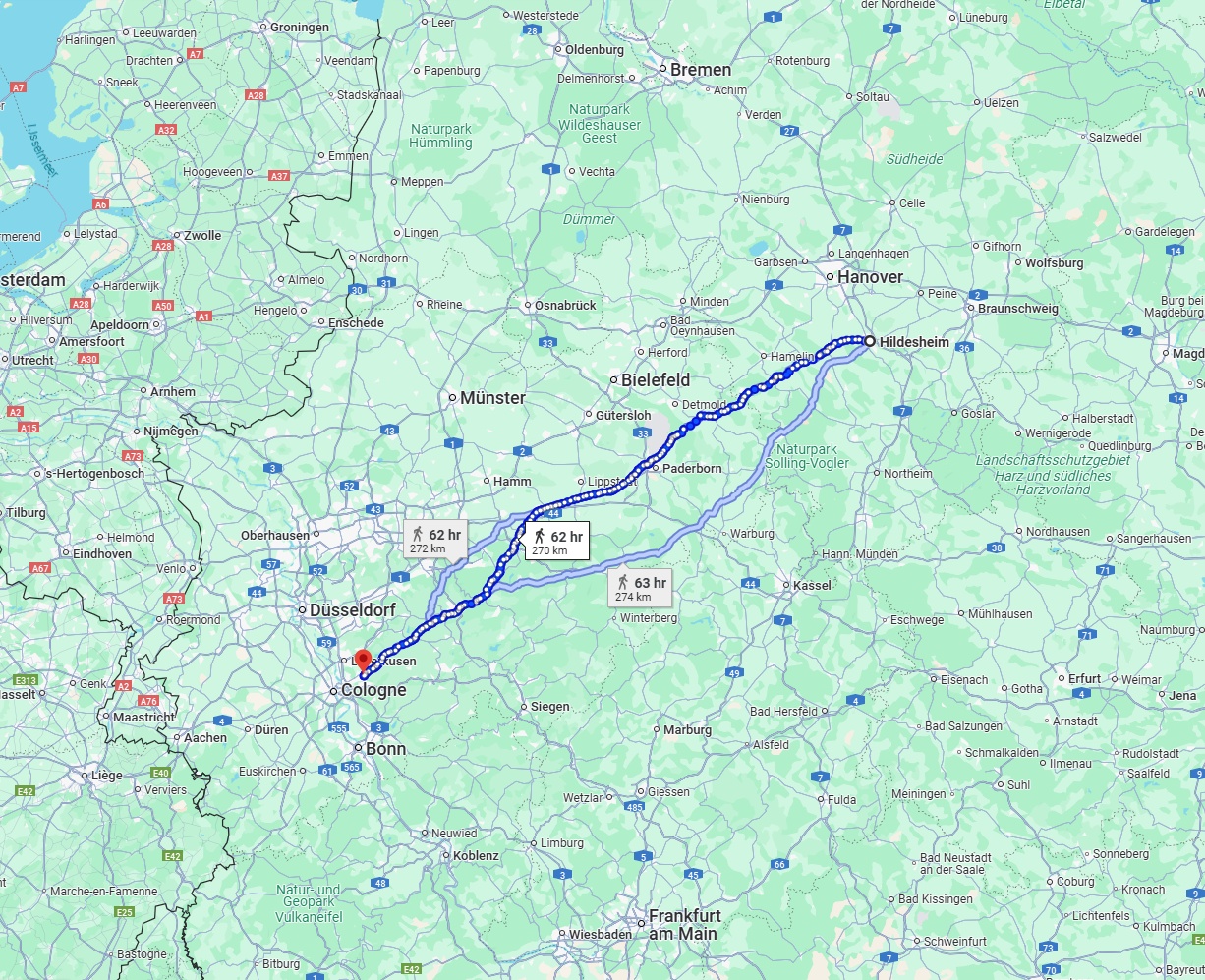 Anreise von Hildesheim Zu Bergisch Gladbach Über 