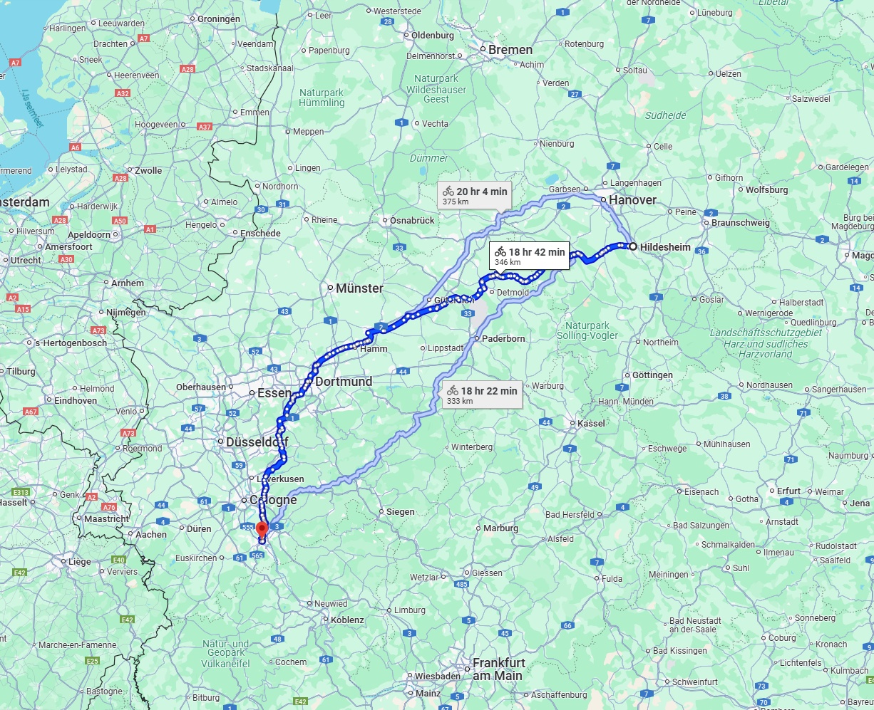 Anreise von Hildesheim Zu Bonn Über 