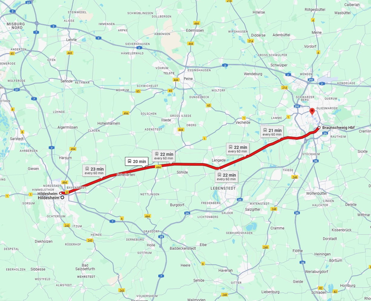Anreise von Hildesheim Zu Braunschweig Über 