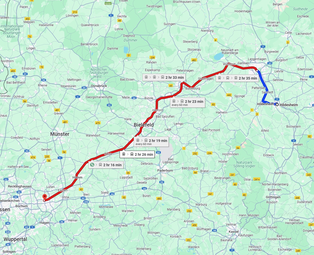 Anreise von Hildesheim Zu Dortmund Über 