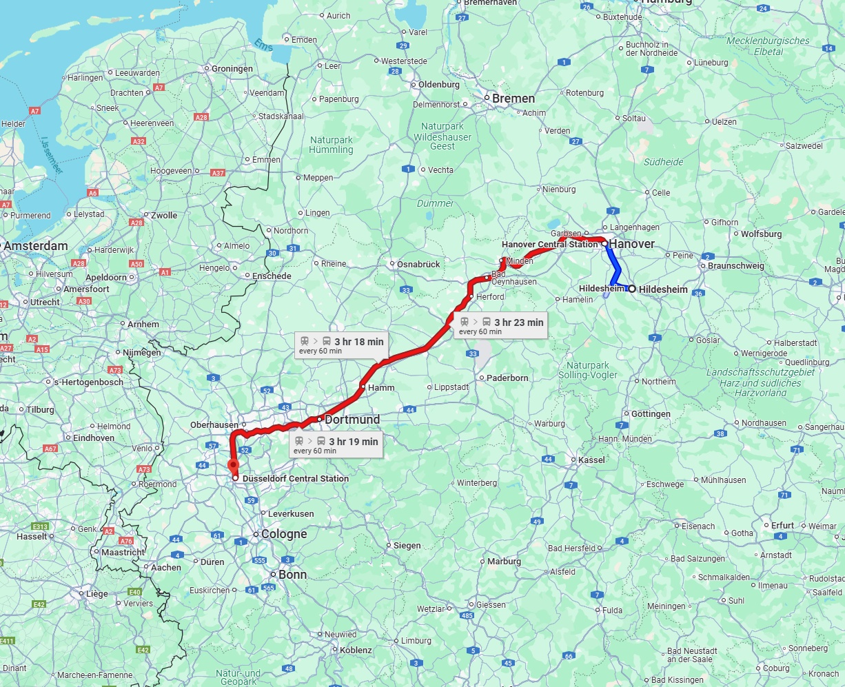 Anreise von Hildesheim Zu Düsseldorf Über 