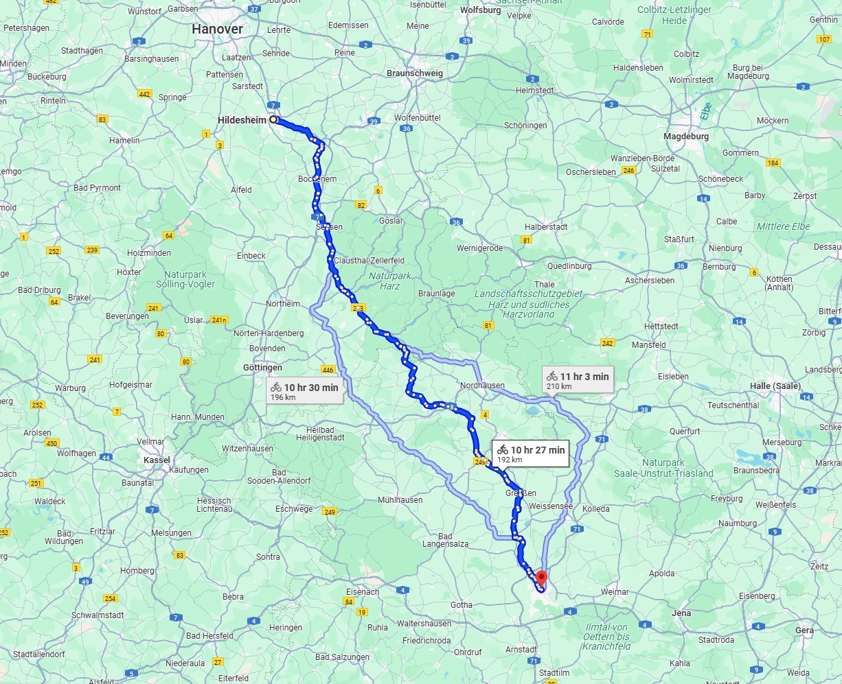Anreise von Hildesheim Zu Erfurt Über 
