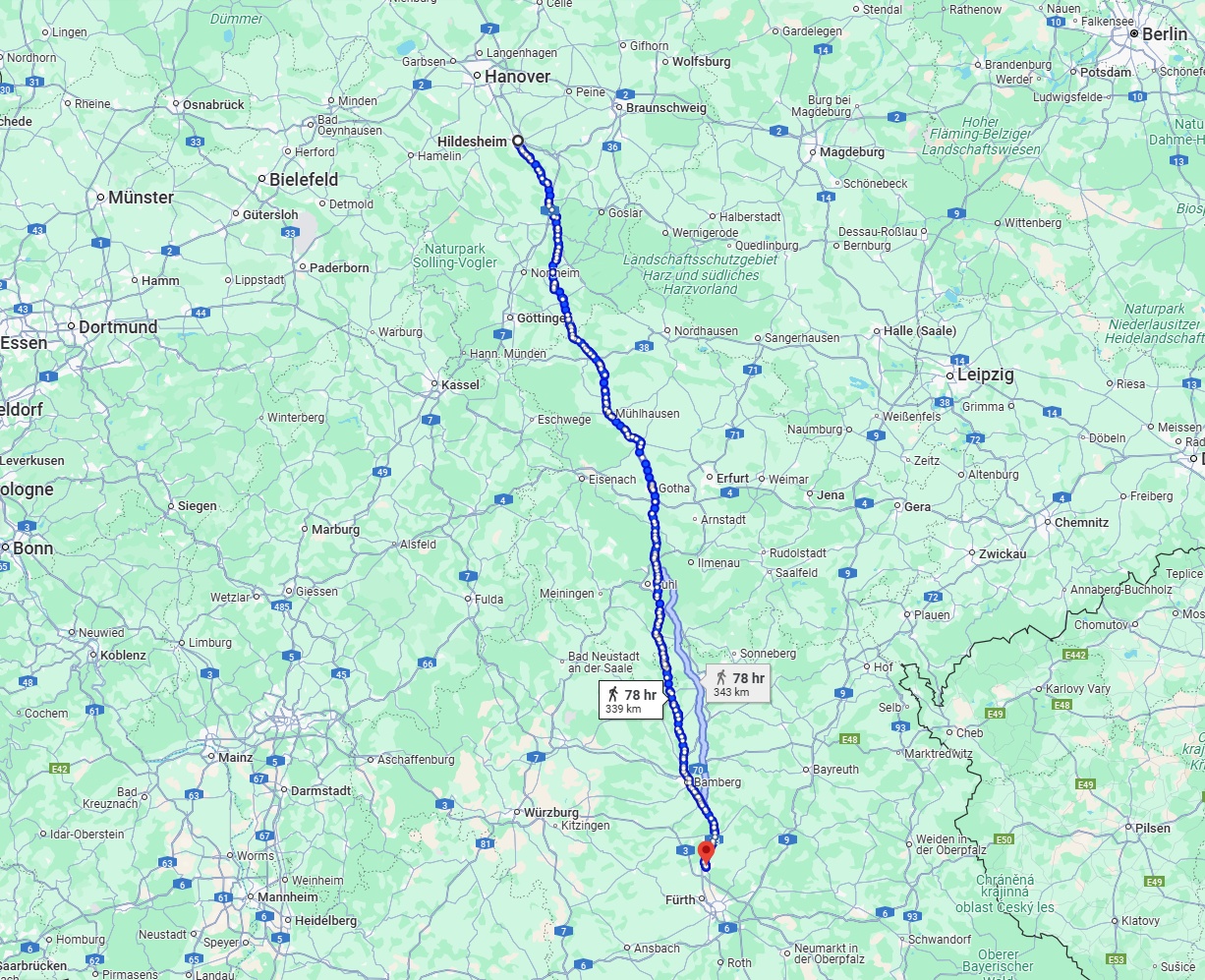 Anreise von Hildesheim Zu Erlangen Über 