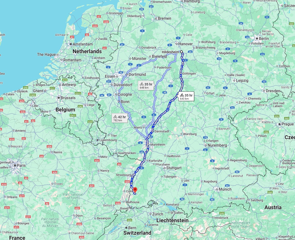 Anreise von Hildesheim Zu Freiburg im Breisgau Über 