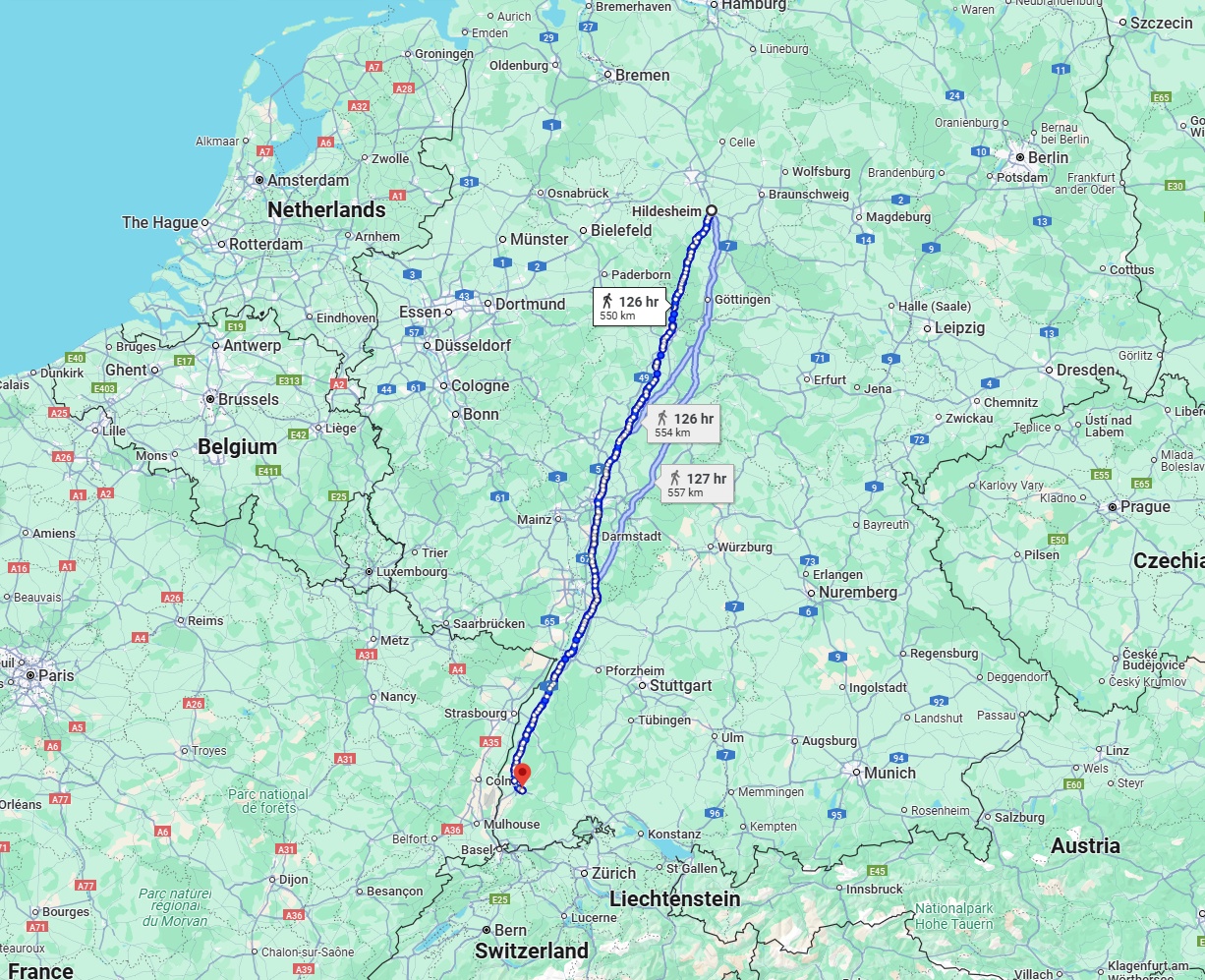 Anreise von Hildesheim Zu Freiburg im Breisgau Über 