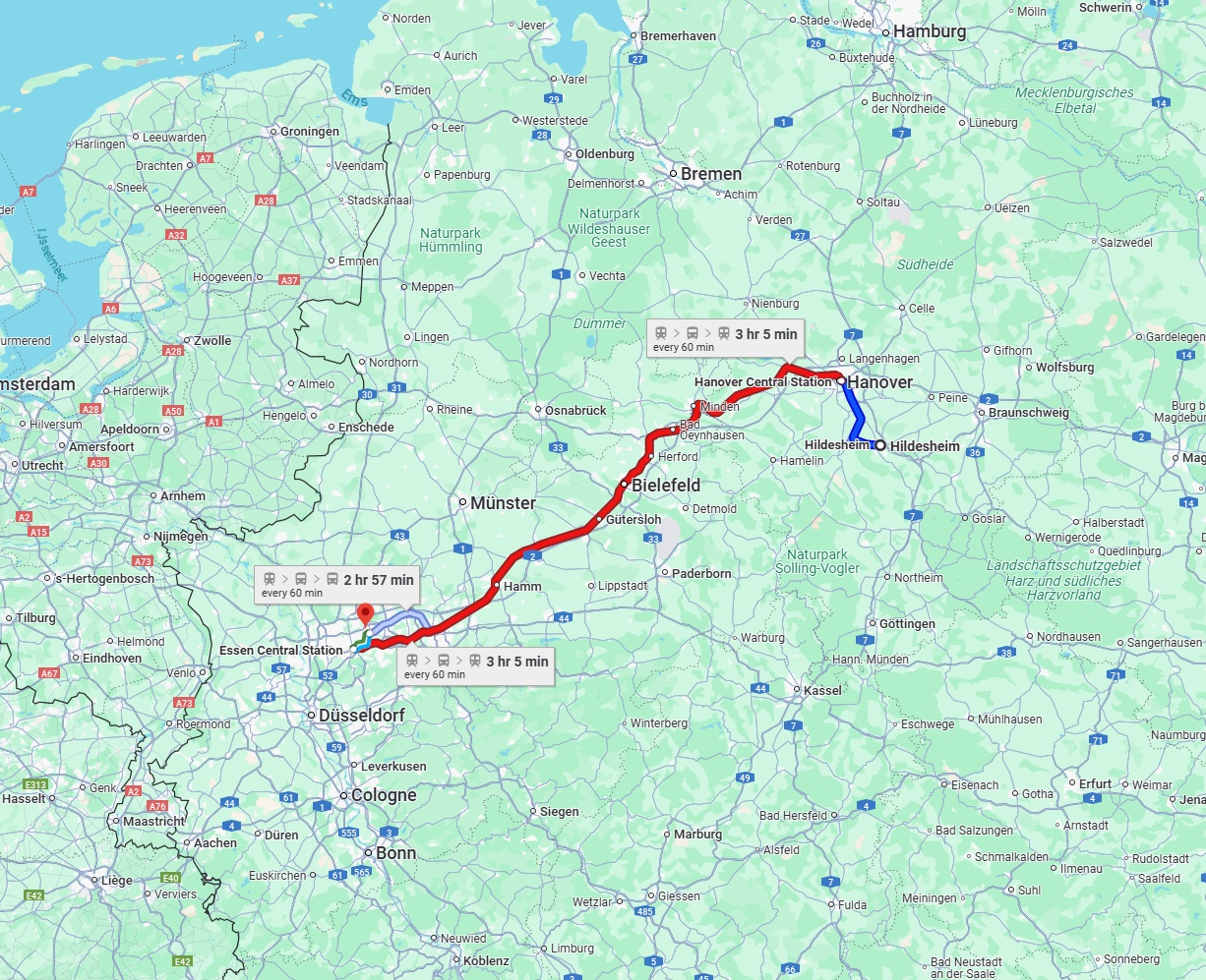 Anreise von Hildesheim Zu Gelsenkirchen Über 