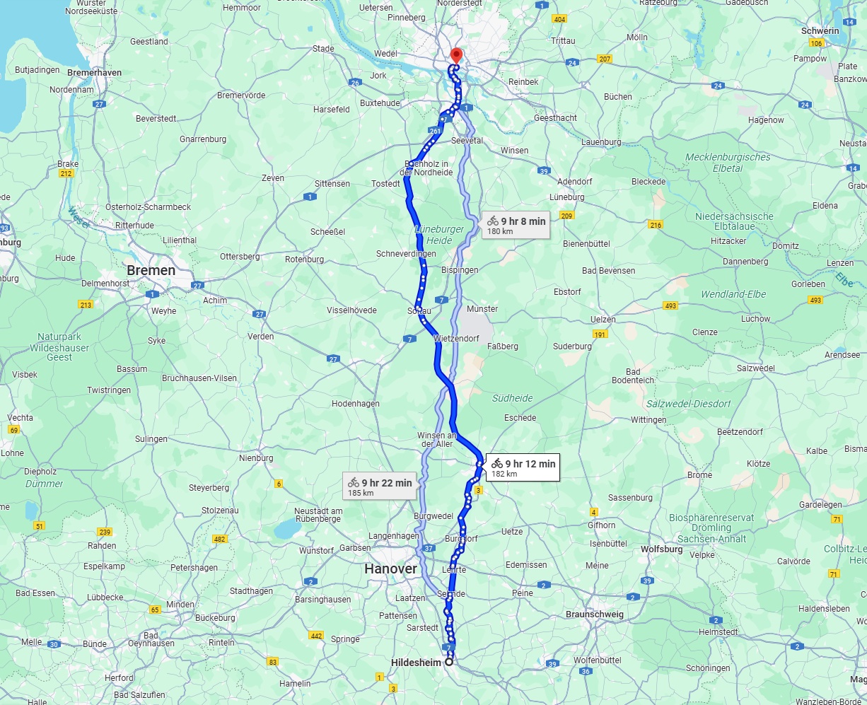 Anreise von Hildesheim Zu Hamburg Über 