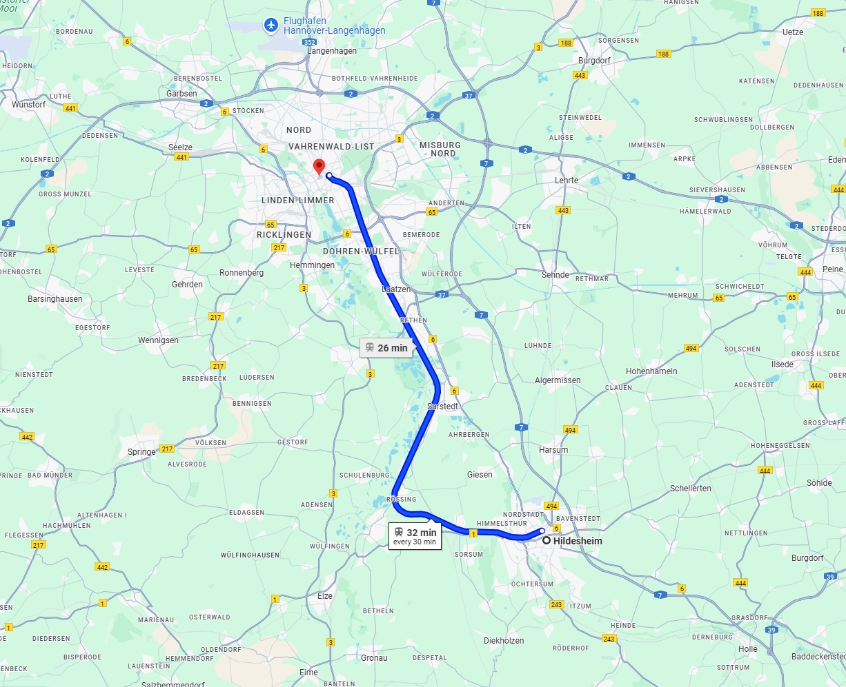 Anreise von Hildesheim Zu Hannover Über 