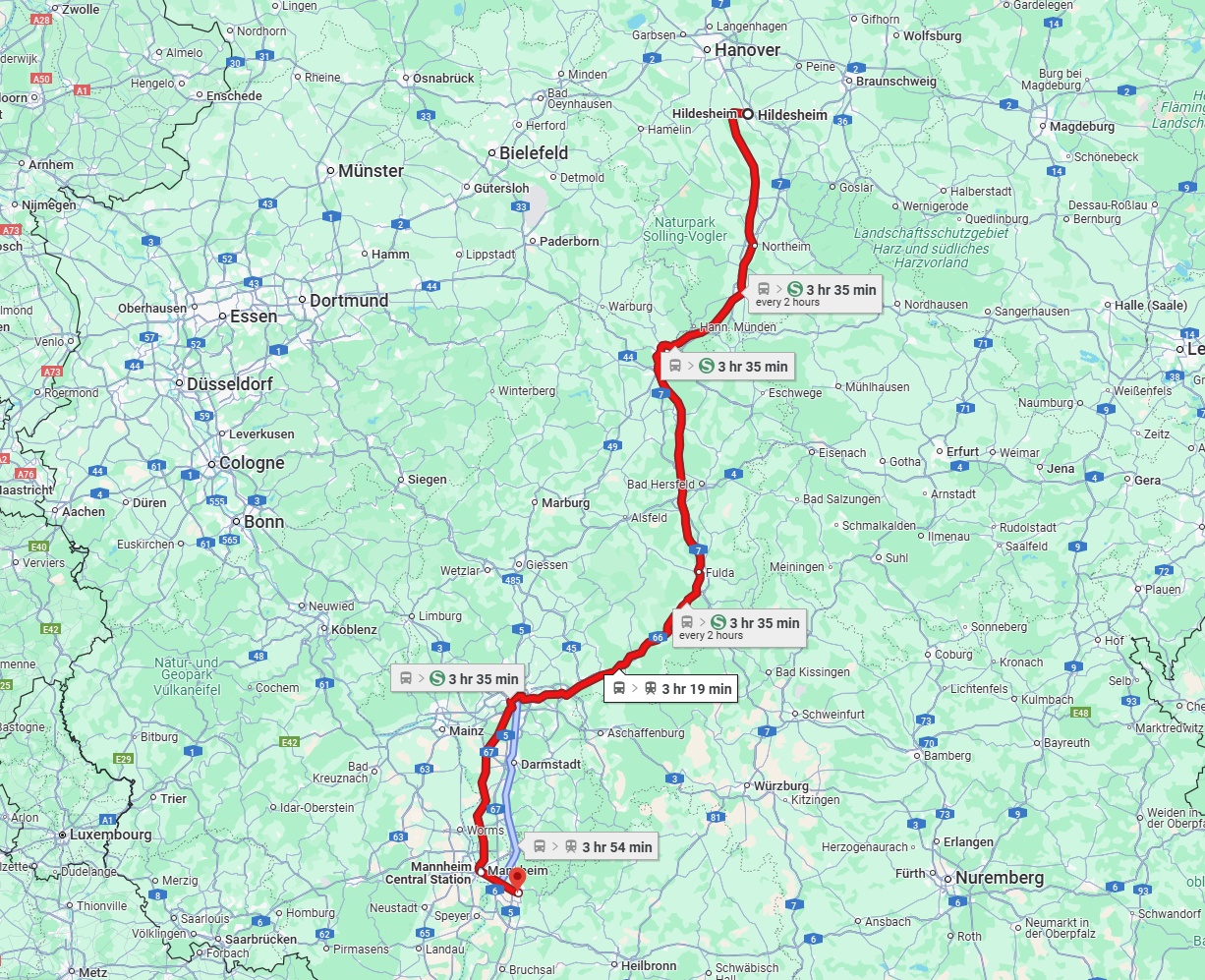 Anreise von Hildesheim Zu Heidelberg Über 