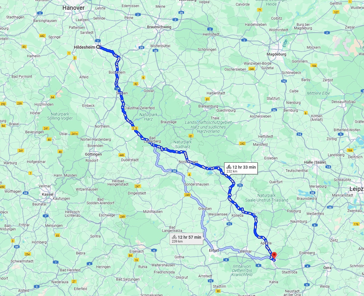 Anreise von Hildesheim Zu Jena Über 