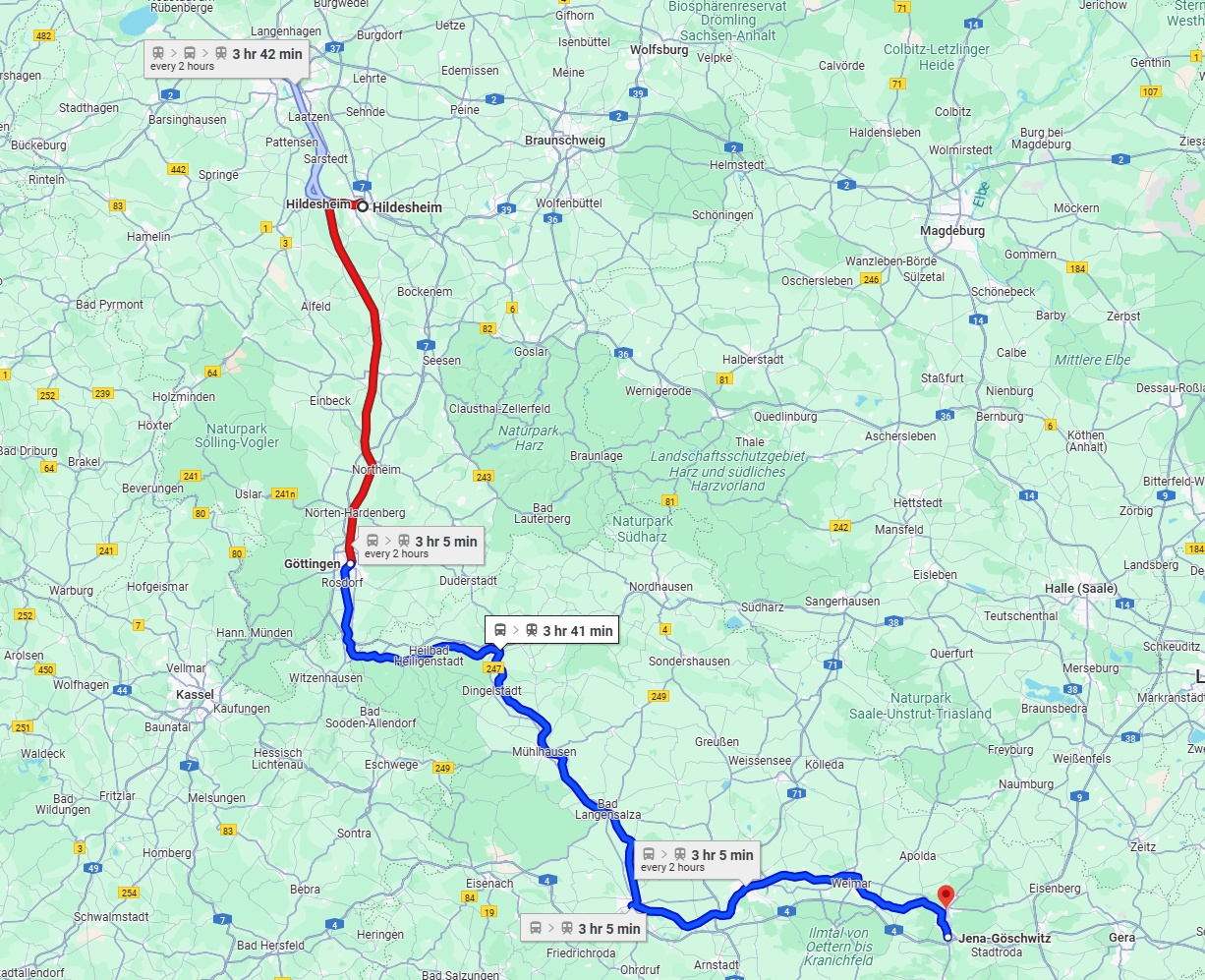 Anreise von Hildesheim Zu Jena Über 