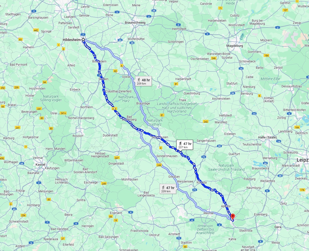 Anreise von Hildesheim Zu Jena Über 