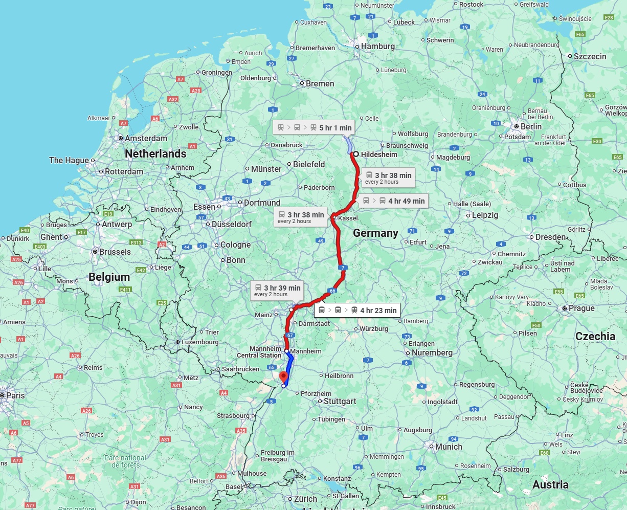 Anreise von Hildesheim Zu Karlsruhe Über 