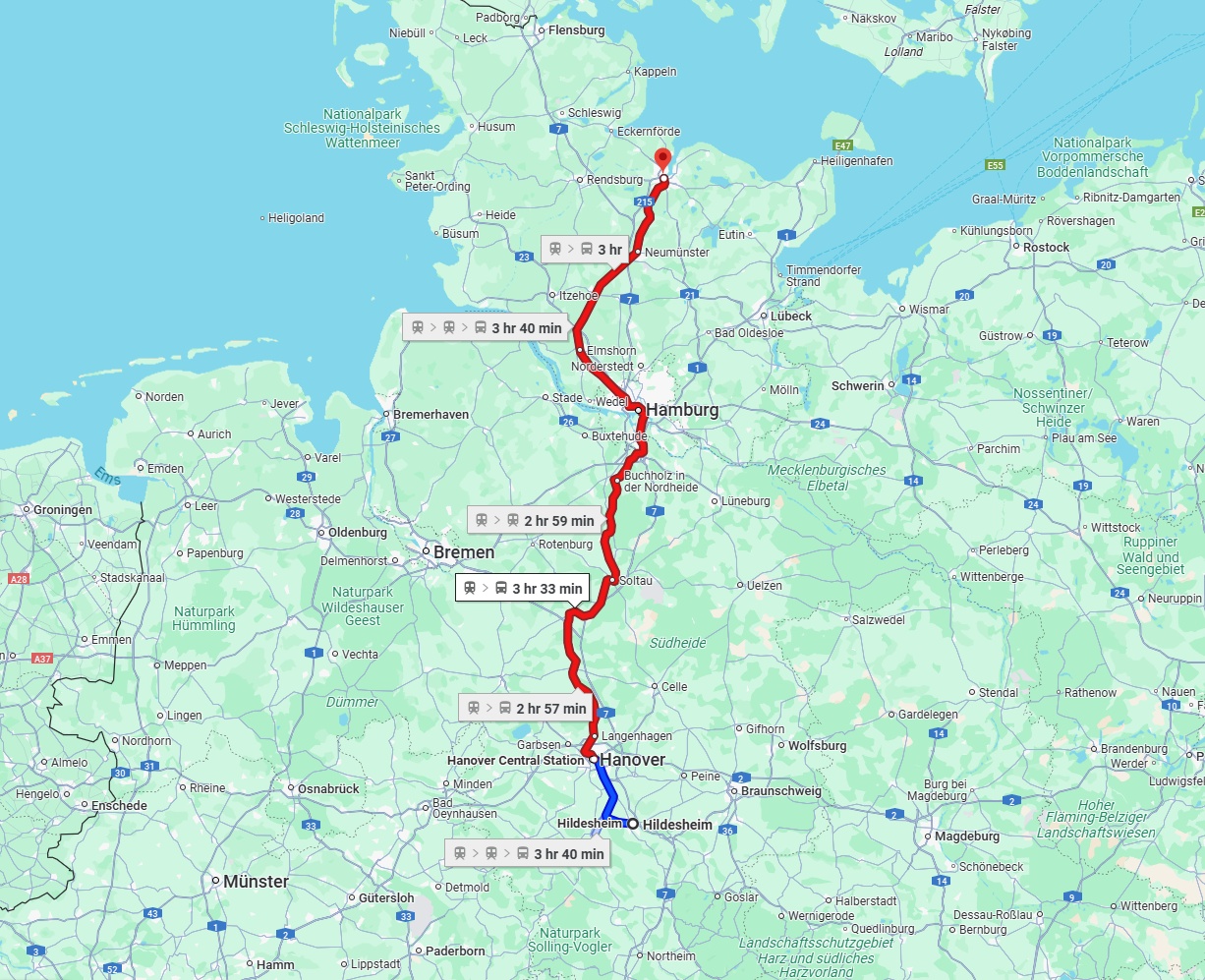 Anreise von Hildesheim Zu Kiel Über 