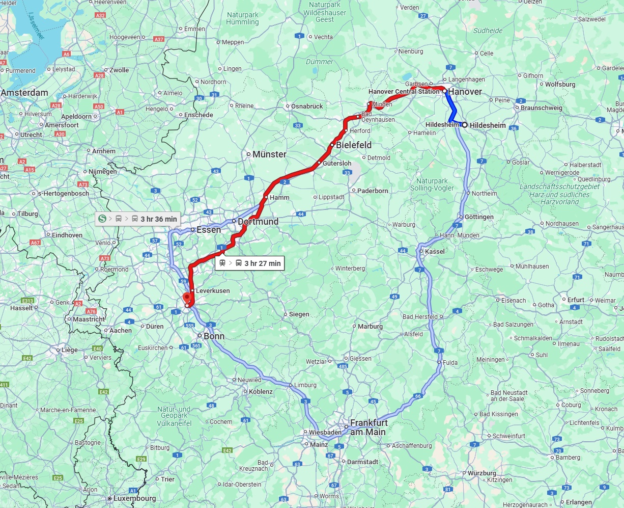 Anreise von Hildesheim Zu Köln Über 