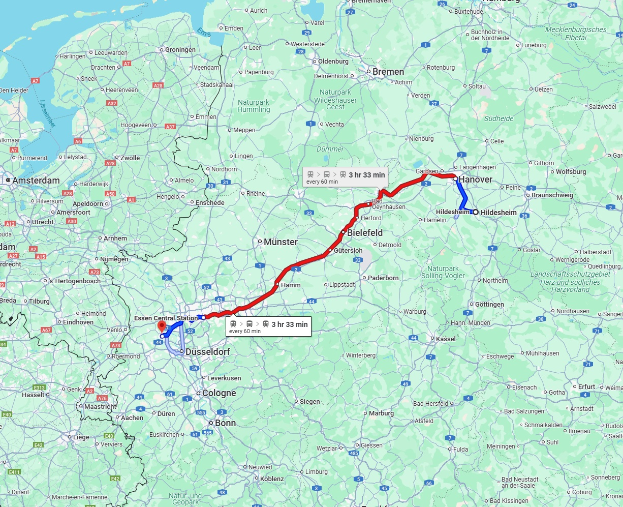 Anreise von Hildesheim Zu Krefeld Über 