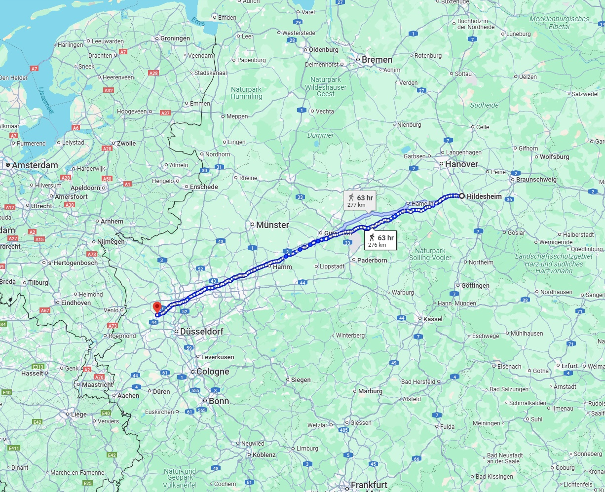 Anreise von Hildesheim Zu Krefeld Über 