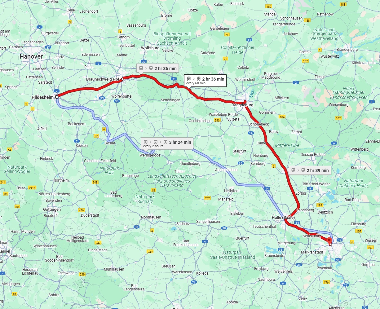 Anreise von Hildesheim Zu Leipzig Über 