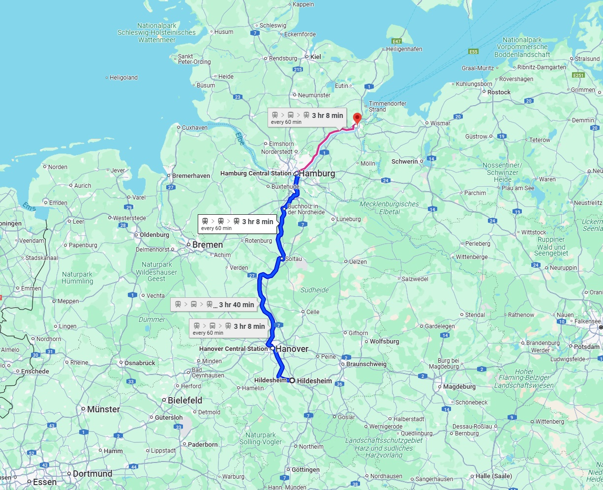 Anreise von Hildesheim Zu Lübeck Über 