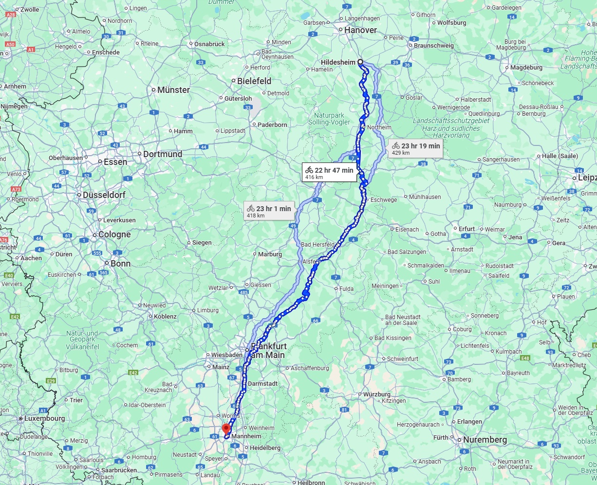 Anreise von Hildesheim Zu Ludwigshafen am Rhein Über 