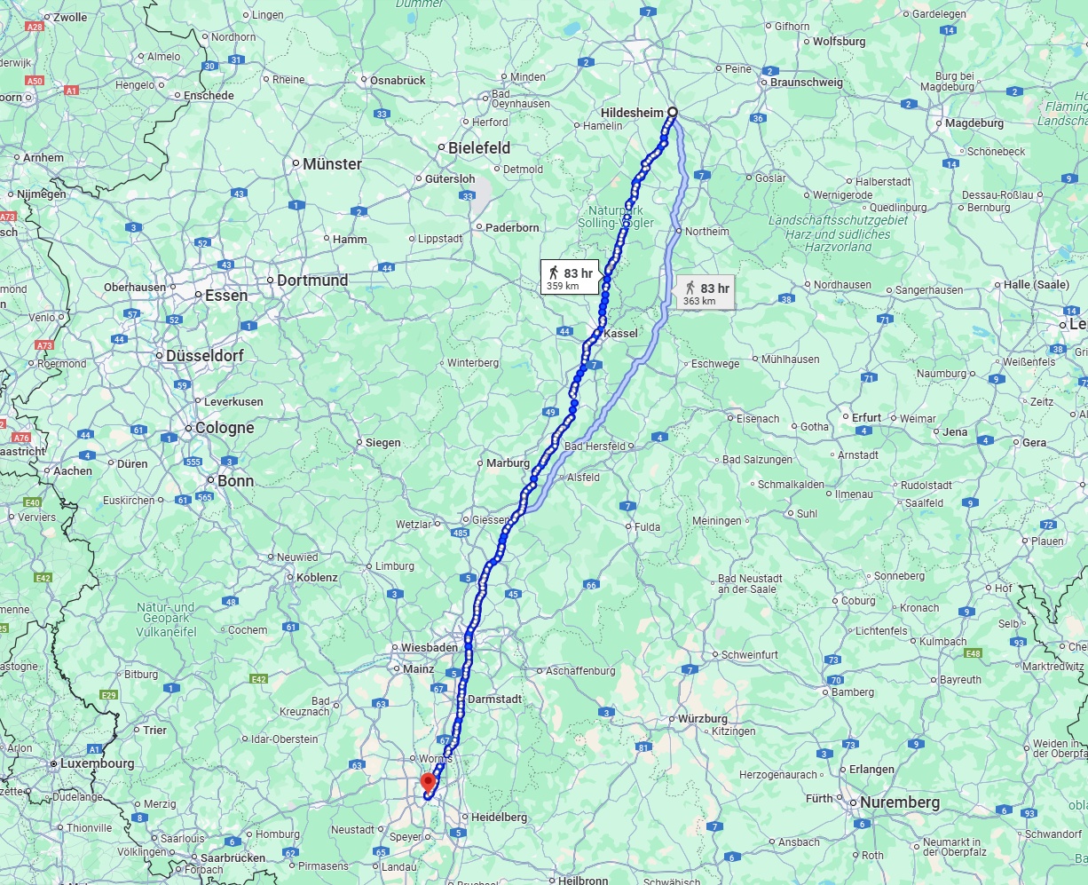 Anreise von Hildesheim Zu Ludwigshafen am Rhein Über 