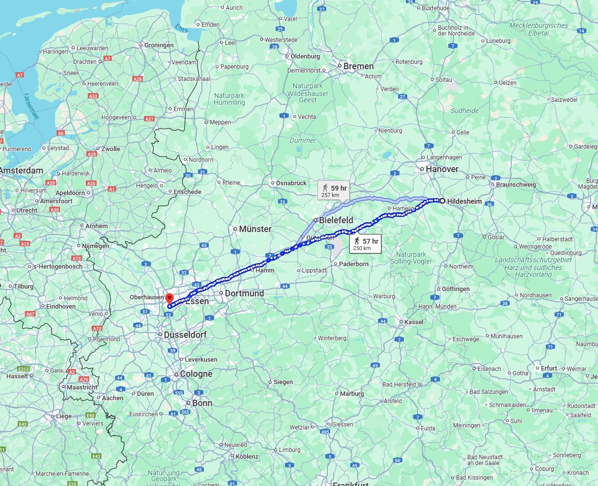 Anreise von Hildesheim Zu Mülheim an der Ruhr Über 