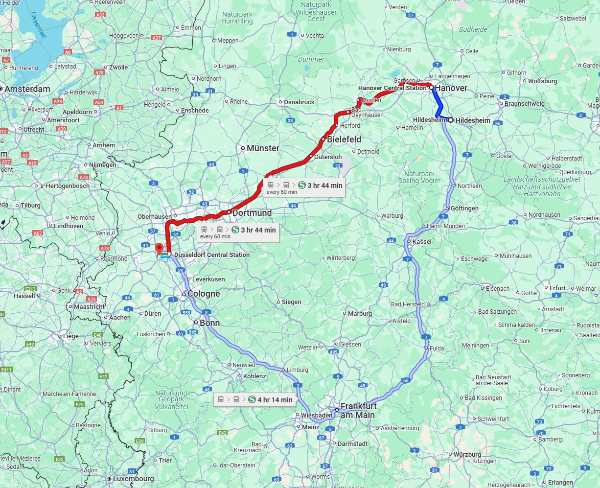 Anreise von Hildesheim Zu Neuss Über 