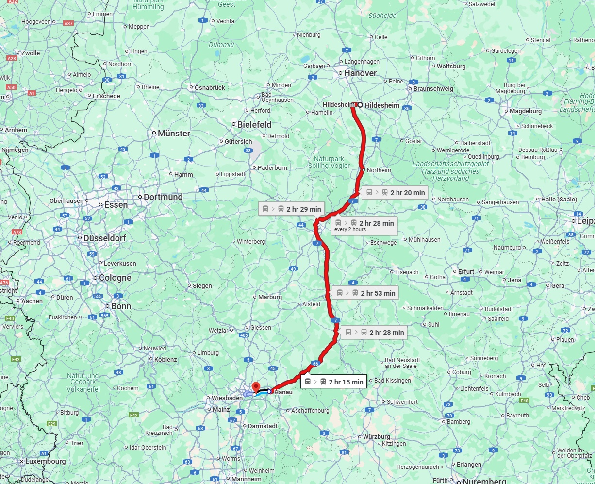 Anreise von Hildesheim Zu Offenbach am Main Über 