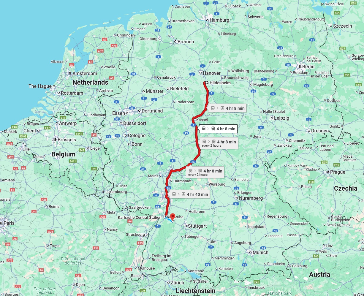 Anreise von Hildesheim Zu Pforzheim Über 