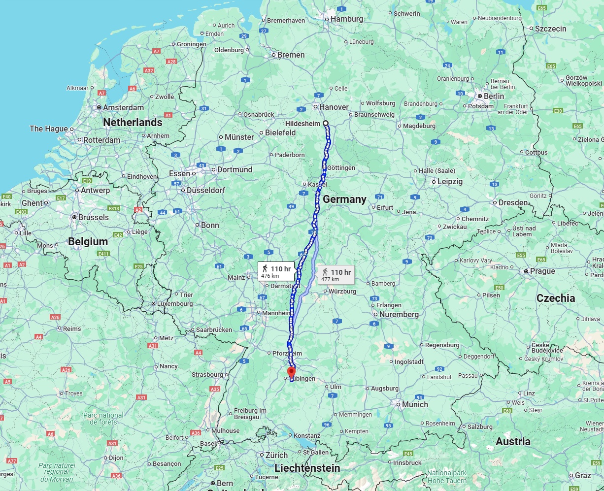 Anreise von Hildesheim Zu Reutlingen Über 