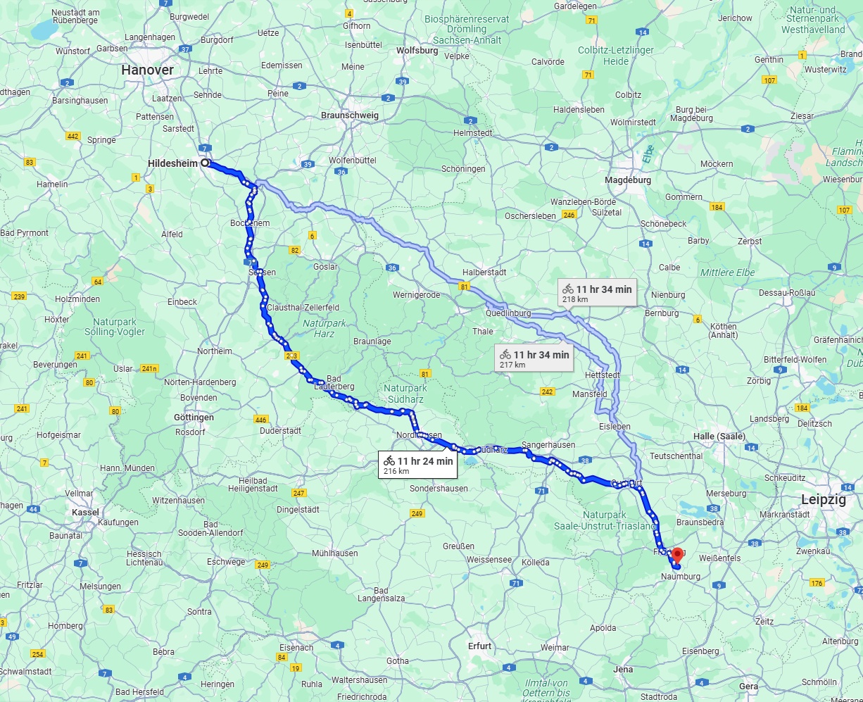 Anreise von Hildesheim Zu Saale Über 