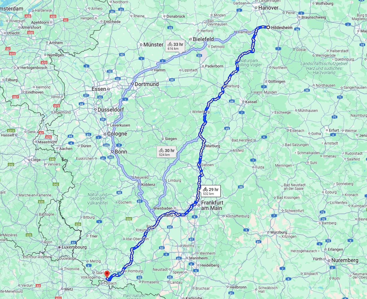 Anreise von Hildesheim Zu Saarbrücken Über 