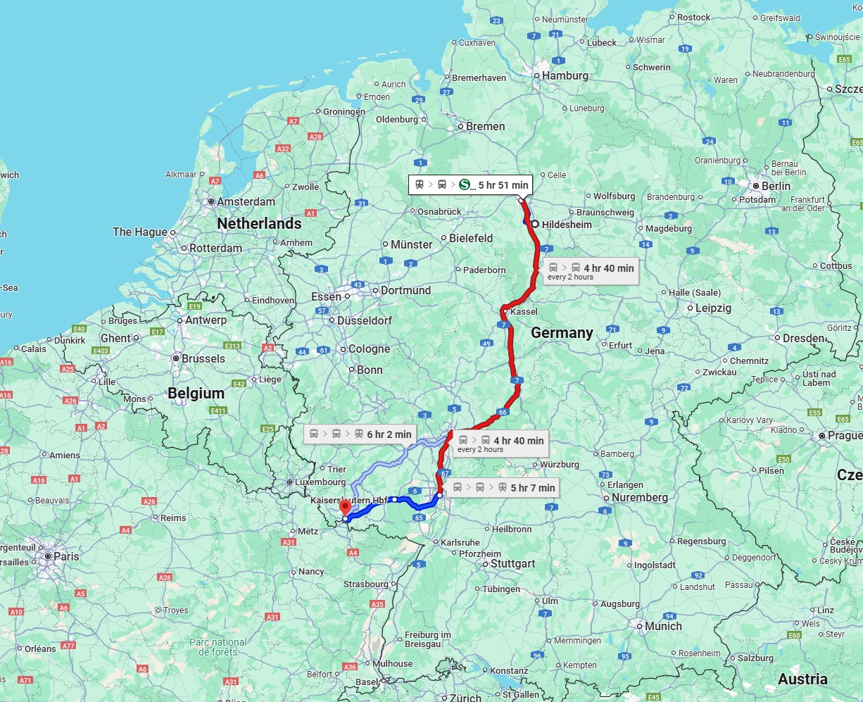 Anreise von Hildesheim Zu Saarbrücken Über 