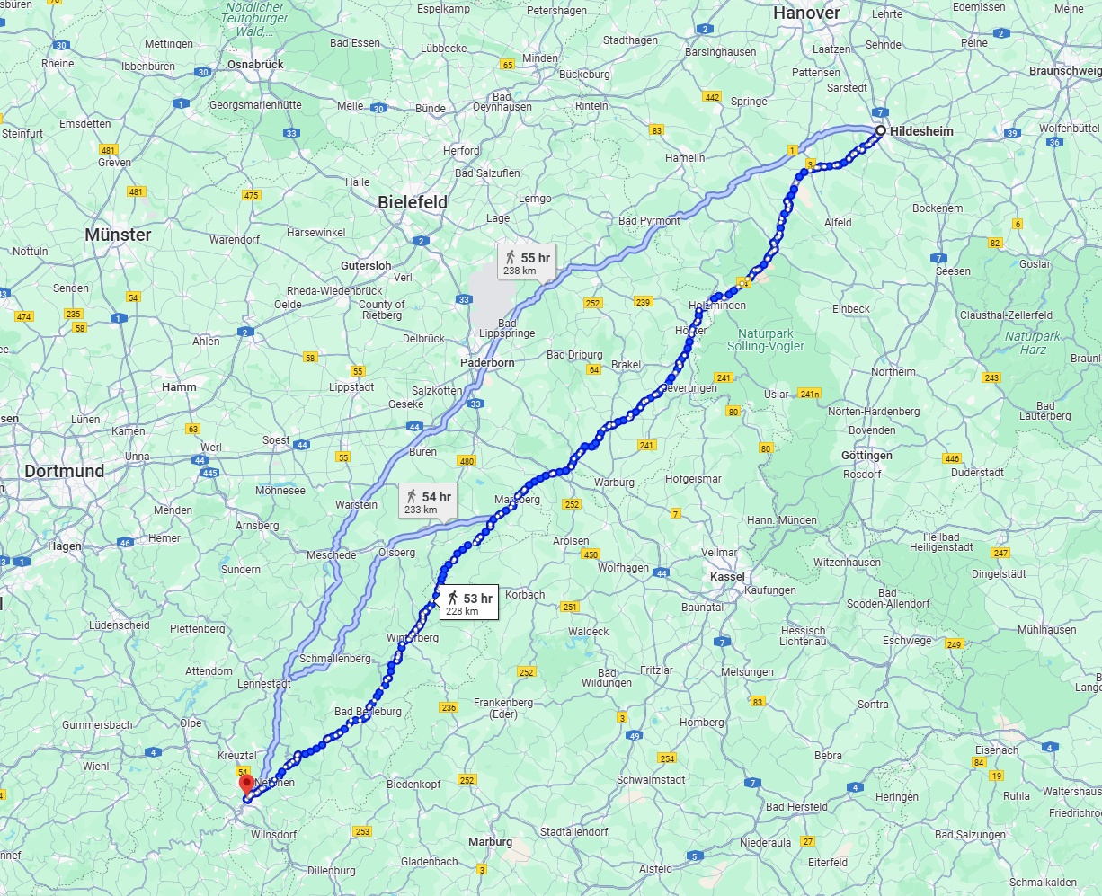 Anreise von Hildesheim Zu Siegen Über 