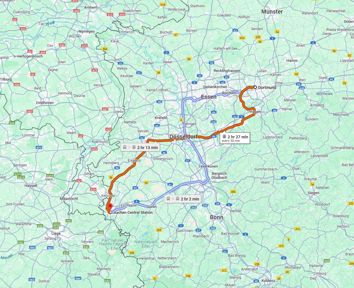 Anreise von Dortmund Zu Aachen Über 