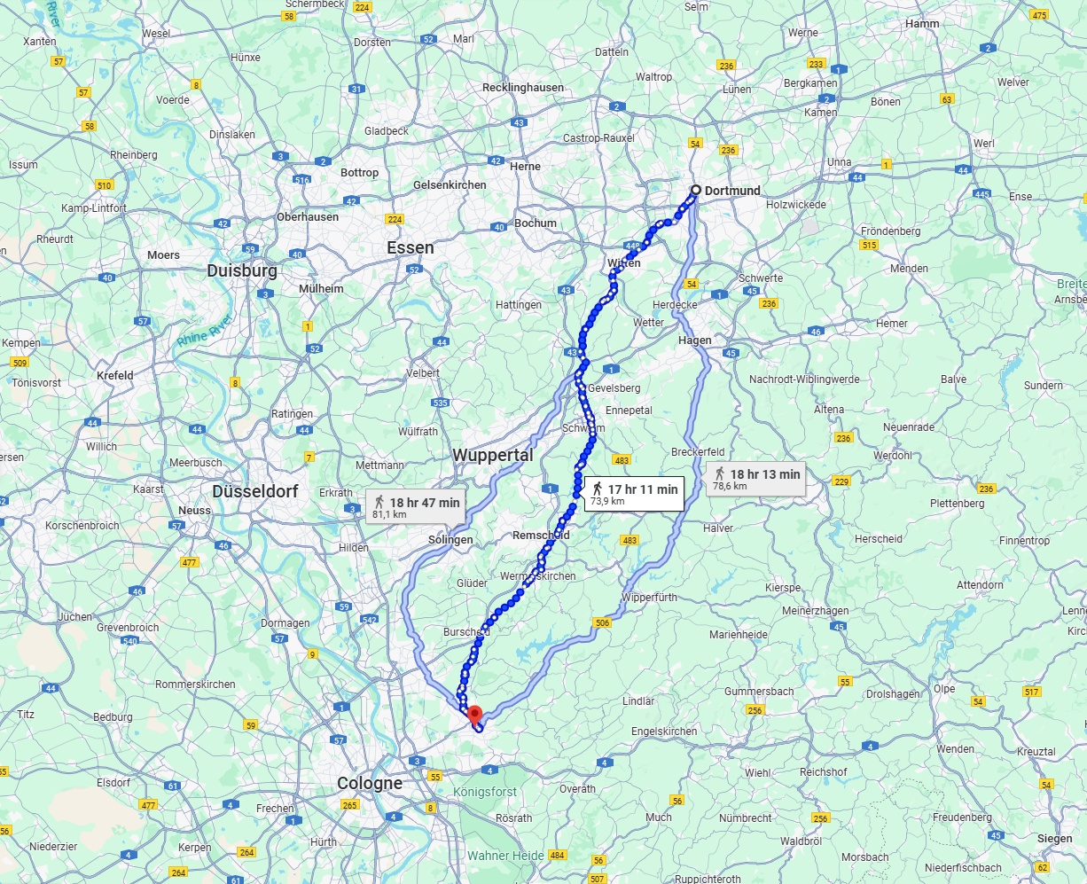 Anreise von Dortmund Zu Bergisch Gladbach Über 